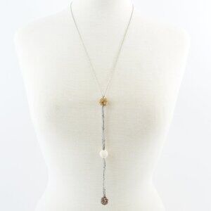 Peserico silver tri color beaded Y-necklace #217-178